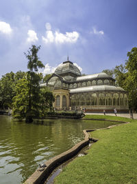 View of temple against cloudy sky