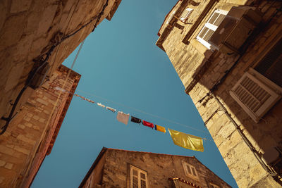 Low angle view of building against clear sky