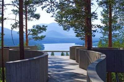 A scenic outlook called sohlbergplassen on the national tourist route through rondane in norway 