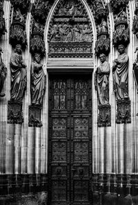 Closed door of old building