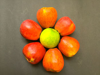 High angle view of oranges on table