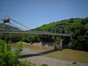 Bridge over river against sky