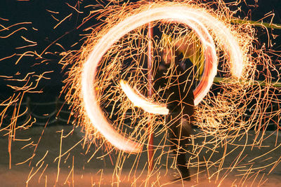 Light painting at night