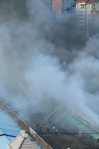 Low angle view of cityscape against sky