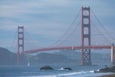 Suspension bridge over sea