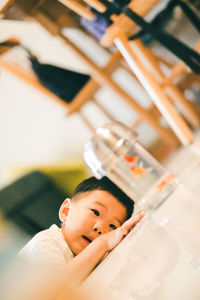 High angle portrait of friends relaxing at home
