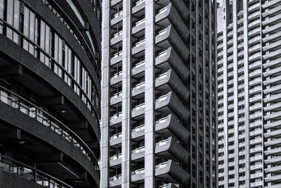 Low angle view of modern buildings in city