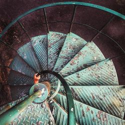 Close-up of spiral stairs