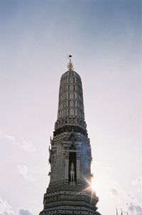 Low angle view of pagoda against sky