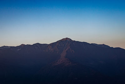 Scenic view of mountains against clear sky