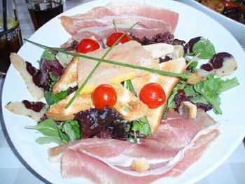 Close-up of food served in plate