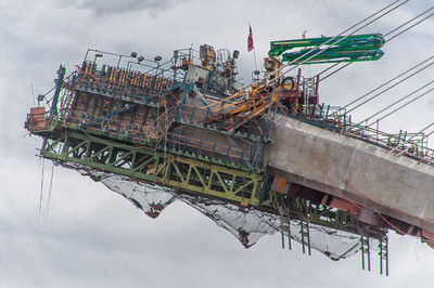 Low angle view of under construction mike o callaghan pat tillman memorial bridge against sky