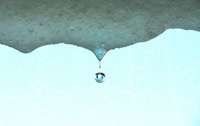 Close-up of water drops on ice