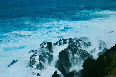 Scenic view of rocky beach