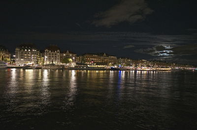 City lit up at night