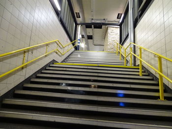 Low angle view of steps in subway station
