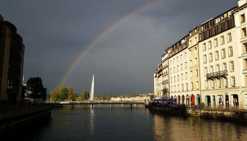 View of canal along buildings