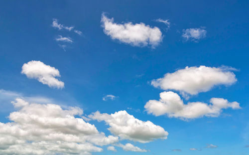 Low angle view of clouds in blue sky