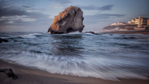 Scenic view of beach against sky