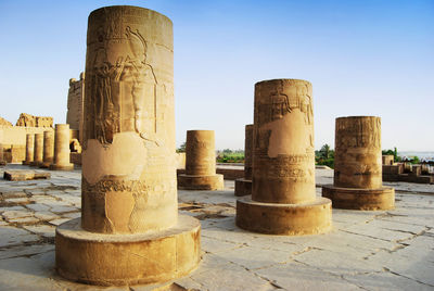 Ancient columns against sky