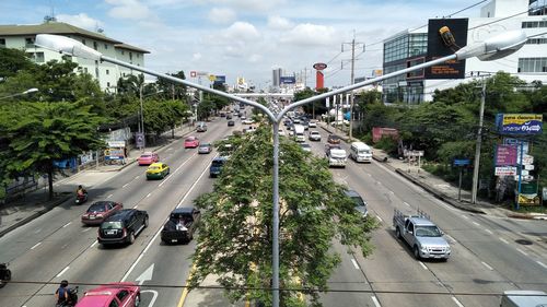 Traffic on road in city