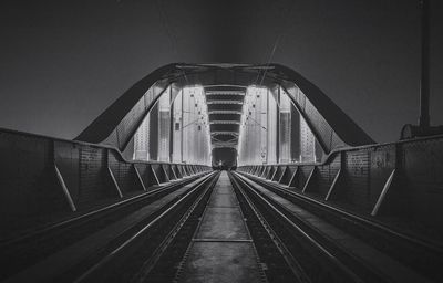 Railway bridge at night