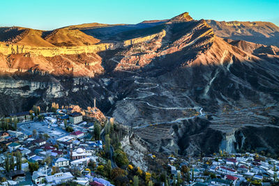 Panoramic view of mountains against sky