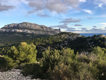 Scenic view of mountain against sky