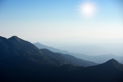 Scenic view of mountains against clear sky