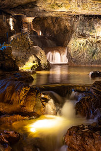 Scenic view of waterfall