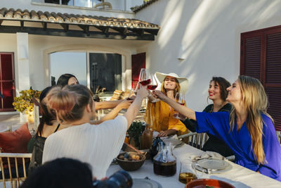 Female friends having toast