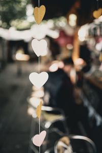 Close-up of heart shape decoration