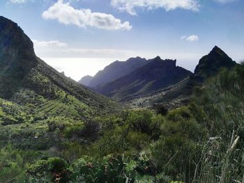 Scenic view of mountains against sky