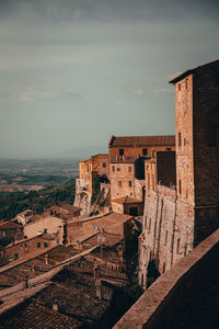 Montepulciano city wall at sunset