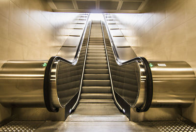 Low angle view of escalator