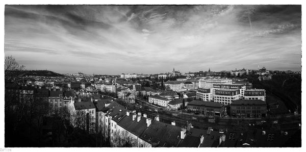 High angle view of cityscape against sky