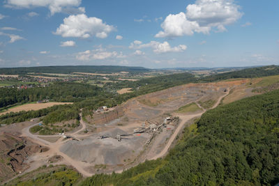 High angle view of landscape against sky