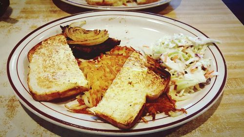 Close-up of food served in plate