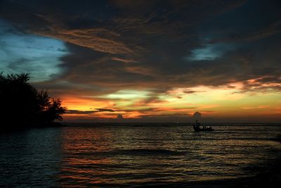 Scenic view of sea during sunset