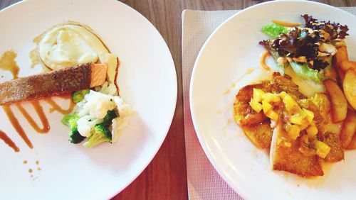 Close-up of food served in plate