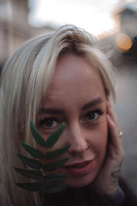 Close-up of young woman