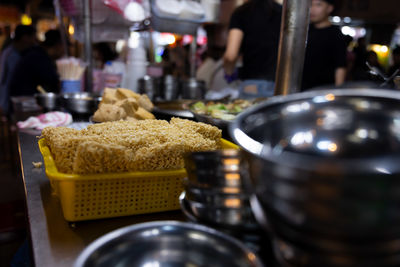 Close-up of food on table