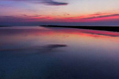 Scenic view of sea against sky at sunset