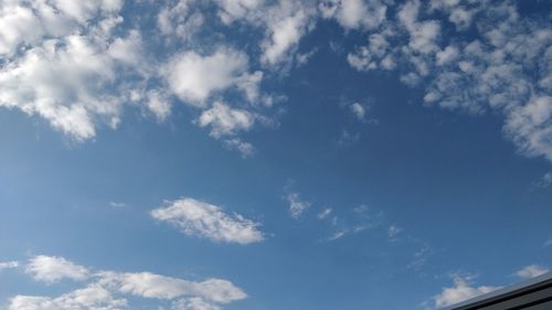 Low angle view of blue sky