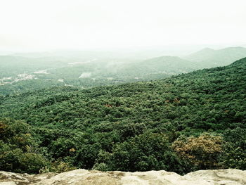 Landscape with mountain range in background