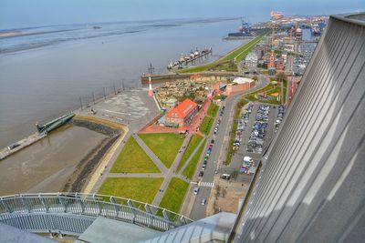 High angle view of city