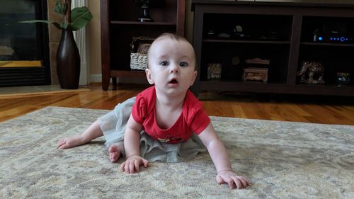 Portrait of cute boy at home