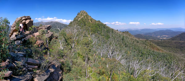 Panoramic view of rocky mountains against sky