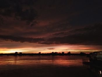 Scenic view of dramatic sky during sunset