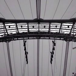 Low angle view of electricity pylon